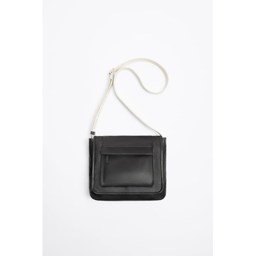 자라 Zara LEATHER CROSSBODY BAG