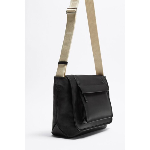 자라 Zara LEATHER CROSSBODY BAG