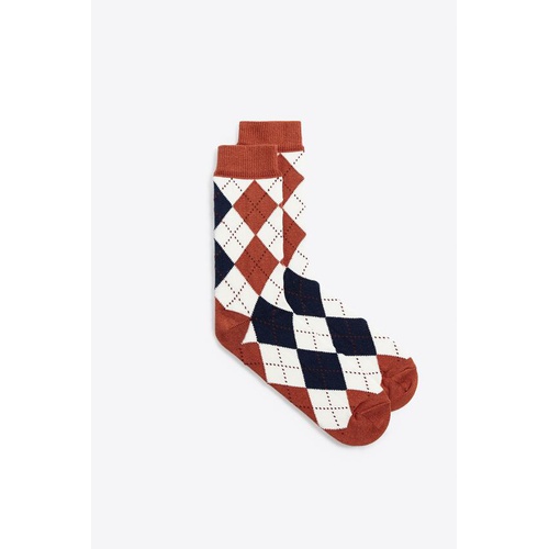 자라 Zara ARGYLE JACQUARD SOCKS