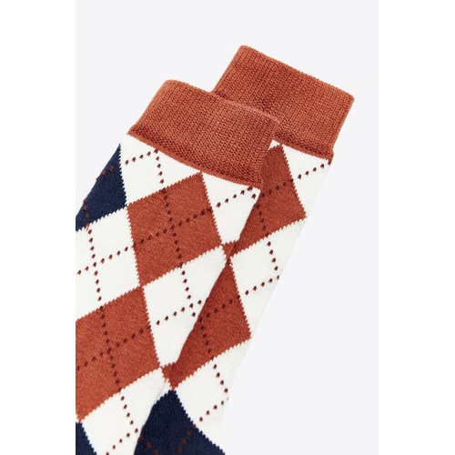 자라 Zara ARGYLE JACQUARD SOCKS