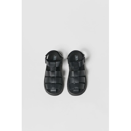 자라 Zara KIDS/ LUG SOLE LEATHER FISHERMAN SANDALS