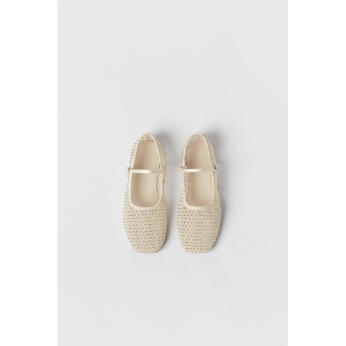 자라 Zara KIDS/ RHINESTONE BALLET FLATS