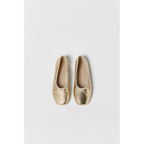 자라 Zara KIDS/ METALLIC BALLET FLATS