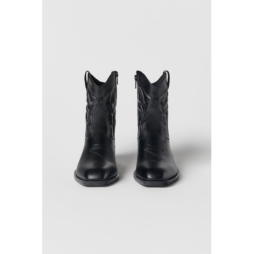 자라 Zara KIDS/ LEATHER COWBOY ANKLE BOOTS