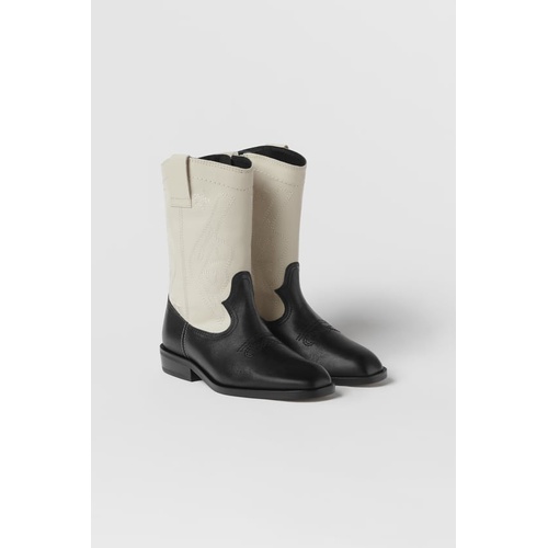 자라 Zara KIDS/ LEATHER COWBOY BOOTS