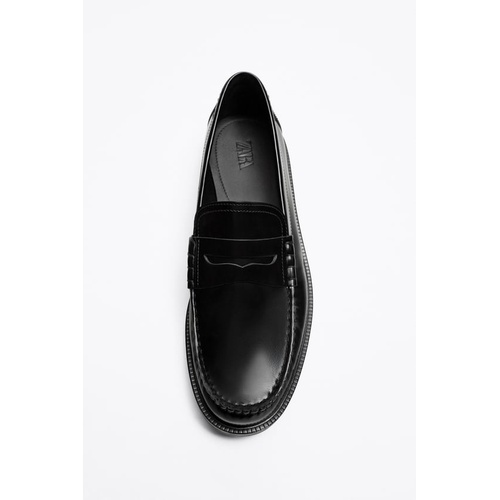 자라 Zara LEATHER LOAFERS