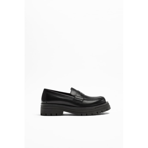 자라 Zara CHUNKY LEATHER LOAFERS