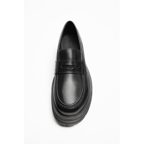 자라 Zara CHUNKY LEATHER LOAFERS