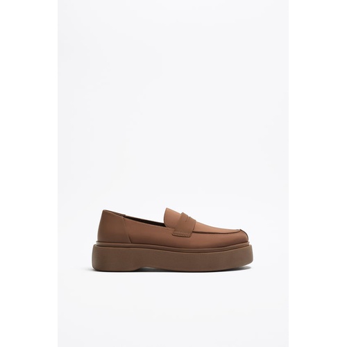 자라 Zara FABRIC PLATFORM LOAFERS