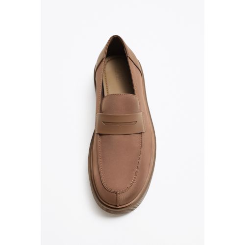 자라 Zara FABRIC PLATFORM LOAFERS