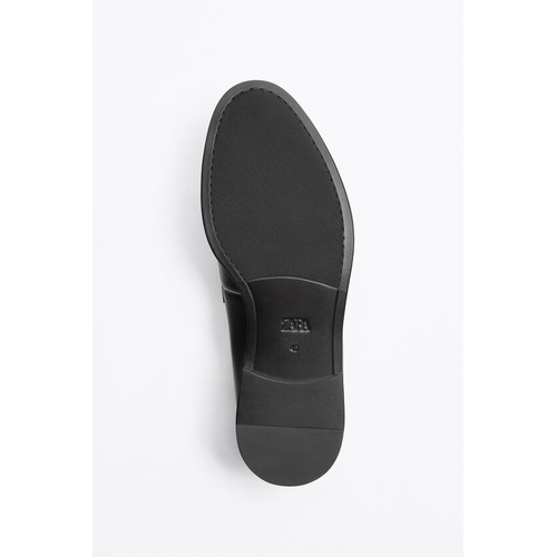 자라 Zara TASSELED LEATHER LOAFERS