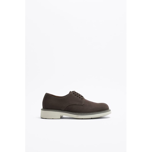 자라 Zara SUEDE DERBY SHOES