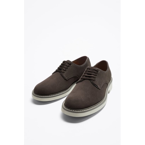 자라 Zara SUEDE DERBY SHOES