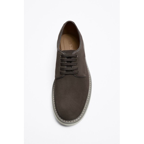 자라 Zara SUEDE DERBY SHOES