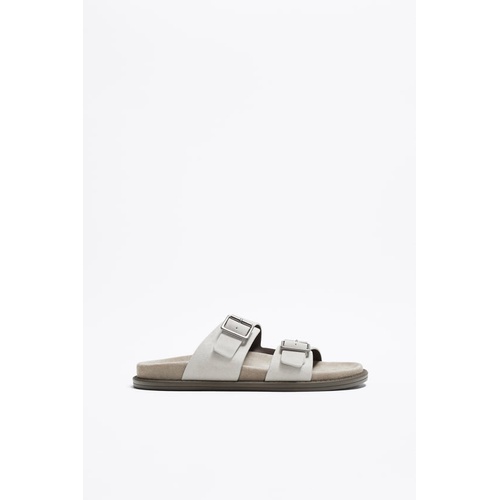 자라 Zara TWO STRAP SUEDE SANDALS