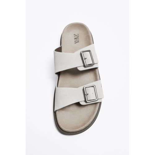 자라 Zara TWO STRAP SUEDE SANDALS