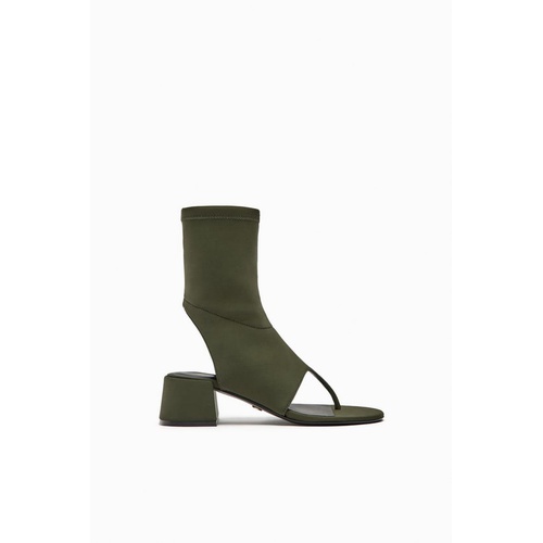 자라 Zara OPEN TOE NEOPRENE ANKLE BOOTS