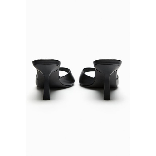 자라 Zara HEELED LEATHER SLIDES