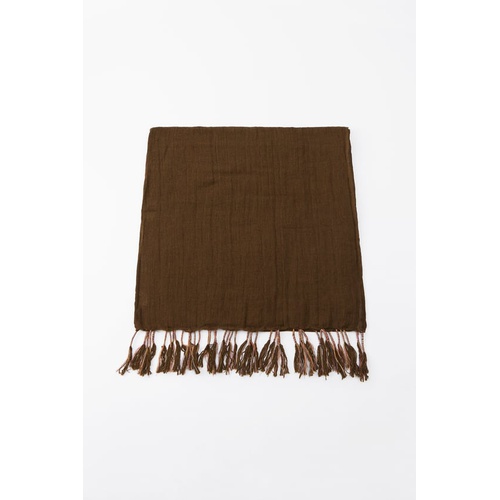 자라 Zara FRINGED LINEN BLEND SCARF