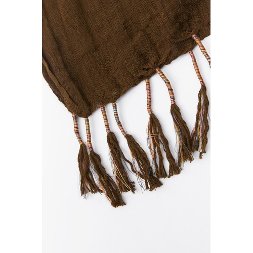 자라 Zara FRINGED LINEN BLEND SCARF