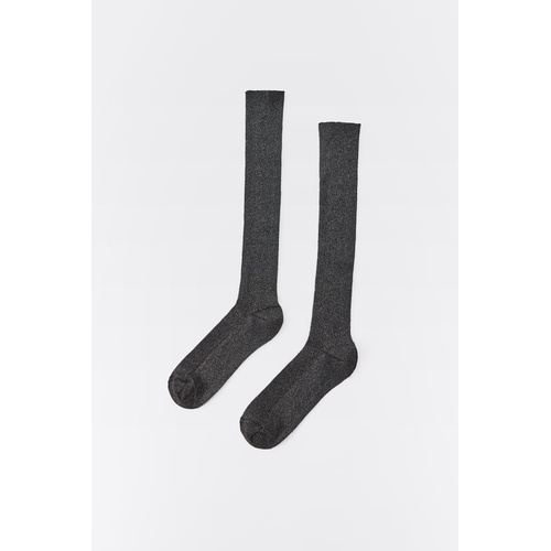 자라 Zara SHIMMERY HIGH SOCKS