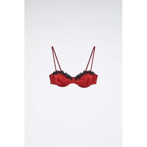 자라 Zara SATIN EFFECT LACE BRA