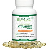 Zaytun Vitamins Halal Vitamin D3 5000 IU, 180 Mini Softgels, Supports Bones, Healthy Muscle Function & Immune, Premium Vitamin D from Safflower Oil, Non-GMO, Gluten-Free, Made in U