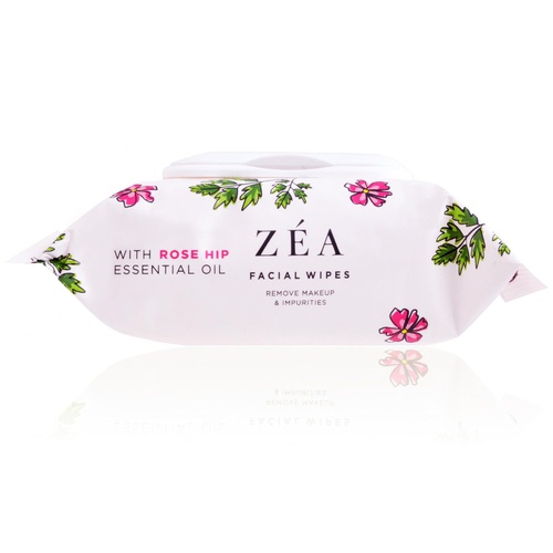  Zea Makeup Remover Wipes Infused with Rose Hip Essential Oil | New & Improved | Alcohol-Free | Paraben-Free | 30 Wipes Per Package | 3 Packages Total (ZEA 30ct)