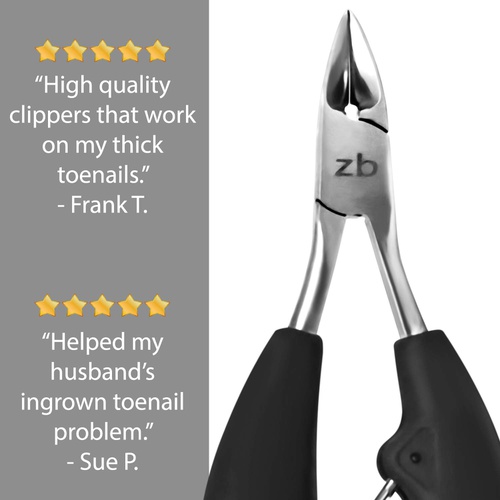  Zizzili Basics Toenail Clippers for Thick or Ingrown Toenail - Large Handle for Easy Grip + Sharp Stainless Steel - Best Nail Clipper & Pedicure Tool for Seniors - Maintain Healthy