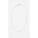 Zoe Chicco 14k Gold Five Diamond Chain Choker Necklace