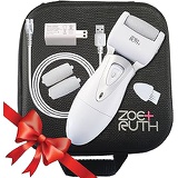 Electric Callus Remover Foot File USB Rechargeable Pedicure tools for Dry Cracked Dead Skin on your Heels and Feet by Zoe+Ruth. International Charger, 3 Rollers & Travel Friendly S