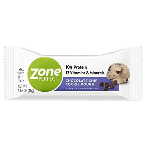  ZonePerfect Protein Bars, 10g of Protein, Nutrition Bars With Vitamins And Minerals, Great Taste Guaranteed,Chocolate Chip Cookie Dough, 20 Count (Pack of 2)