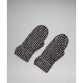 Lululemon Womens Textured Fleece-Lined Knit Mittens