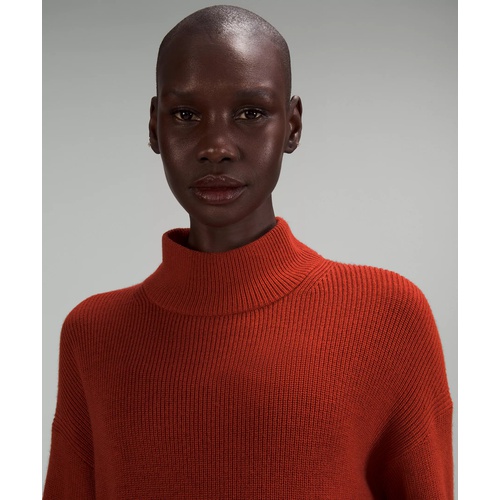 룰루레몬 Lululemon Merino Wool-Blend Ribbed Turtleneck Sweater