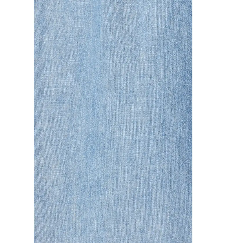메이드웰 Madewell Cotton Denim Shirred Puff-Sleeve Top_BEADLE WASH