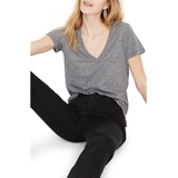 Madewell Whisper Cotton V-Neck Pocket Tee_HEATHER MERCURY