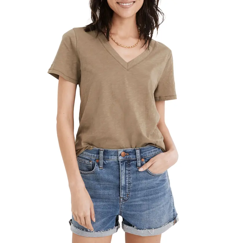 메이드웰 Madewell Whisper Cotton V-Neck T-Shirt_DISTANT SURPLUS