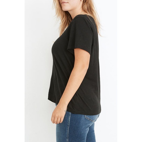 메이드웰 Madewell Whisper Cotton V-Neck T-Shirt_TRUE BLACK