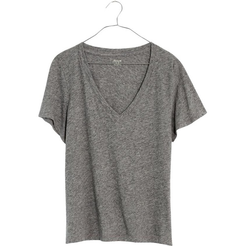 메이드웰 Madewell Whisper Cotton V-Neck T-Shirt_HTHR IRON