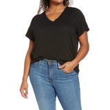 Madewell Whisper Cotton V-Neck T-Shirt_TRUE BLACK