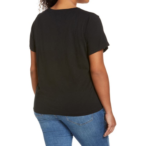 메이드웰 Madewell Whisper Cotton V-Neck T-Shirt_TRUE BLACK