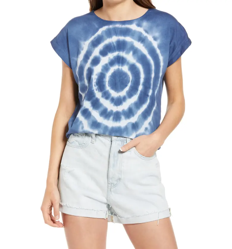 메이드웰 Madewell Tie Dye Shoulder T-Shirt_DARK CADET