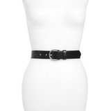 Madewell Medium Perfect Leather Belt_TRUE BLACK/ SILVER