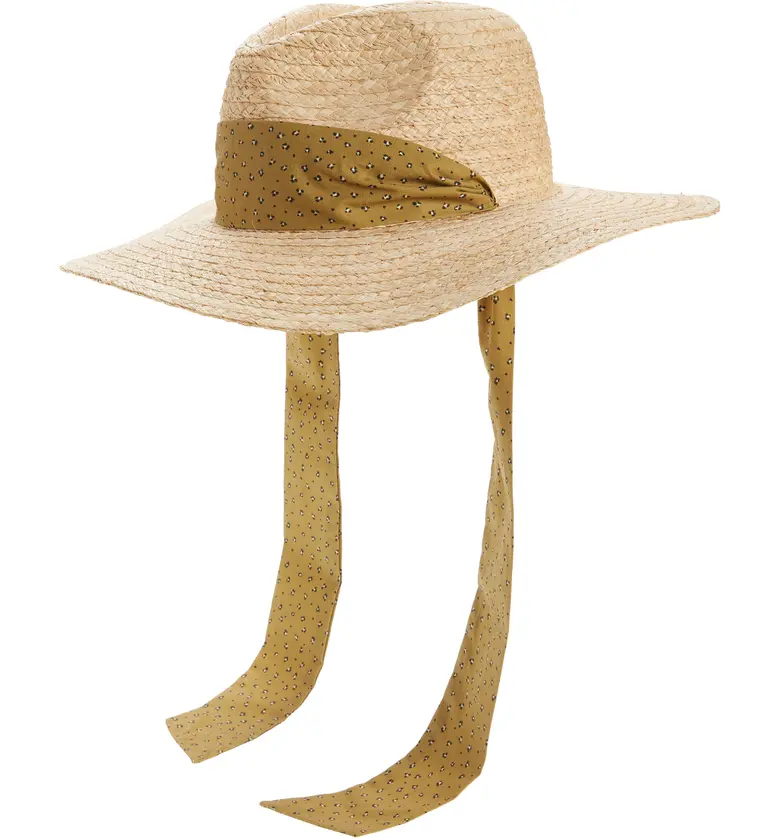 Madewell Mini Leopard Scarf Strap Straw Hat_RAFFIA STRAW