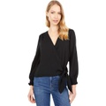 Madewell Smocked-Sleeve Wrap Top