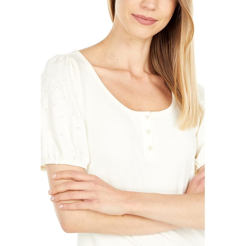 메이드웰 Madewell Eyelet-Sleeve Henley Top