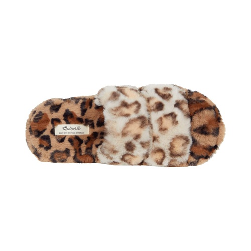 메이드웰 Madewell Two-Strap Scuff Slippers in Leopard Recycled Faux Fur