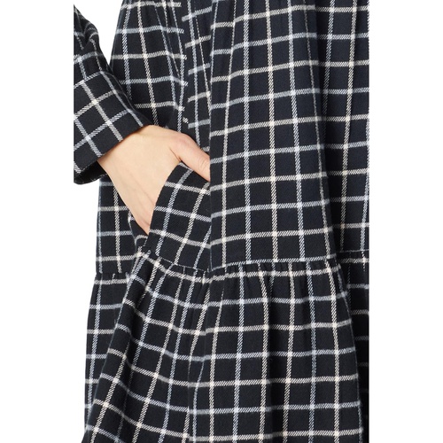메이드웰 Madewell Long Sleeve Button Placket Tiered Mini Dress