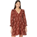 Madewell Long Sleeve V-Neck Smocked Bodice Mini Dress