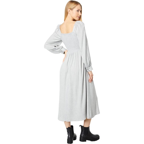 메이드웰 Madewell Long Sleeve Lucie Midi Dress in Wool Gauze